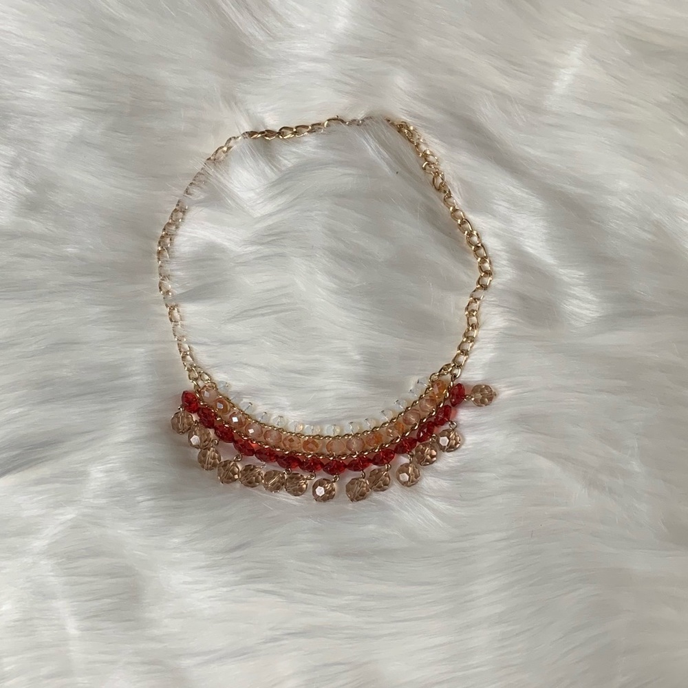 Red & Gold Statement Necklace